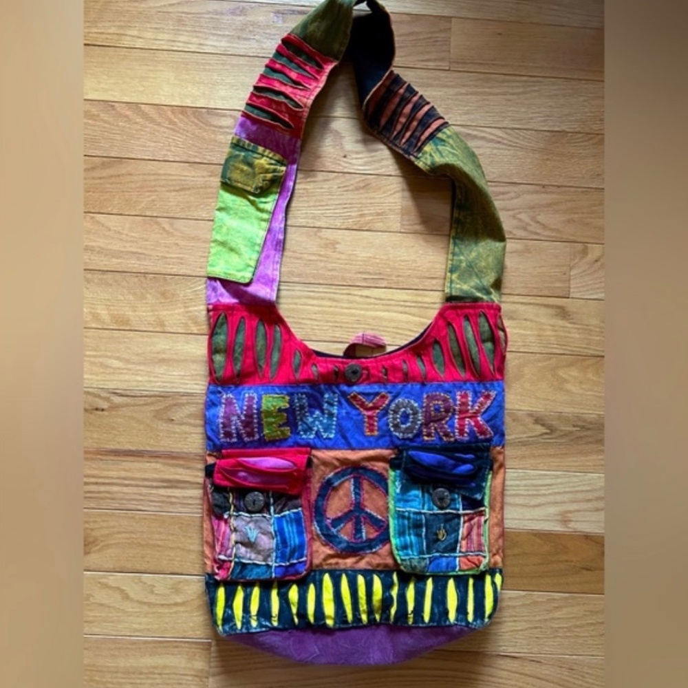Patchwork Boho Bag w/ “New York”